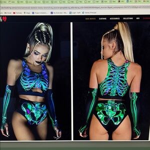 Women's Skeleton Print Costume